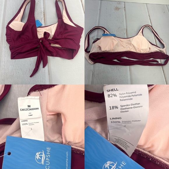 NWT Bikini Top Design with Ruched and Square Neck Tank SIZE M - Picture 16 of 17